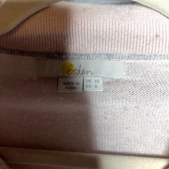 Boden Winchilsea Collared Jumper Milkshake Light Pink Barbie Core Cashmere 6 - Picture 3 of 4